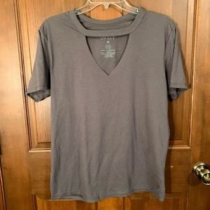 Bitter Sweet Gray Cut Out Top